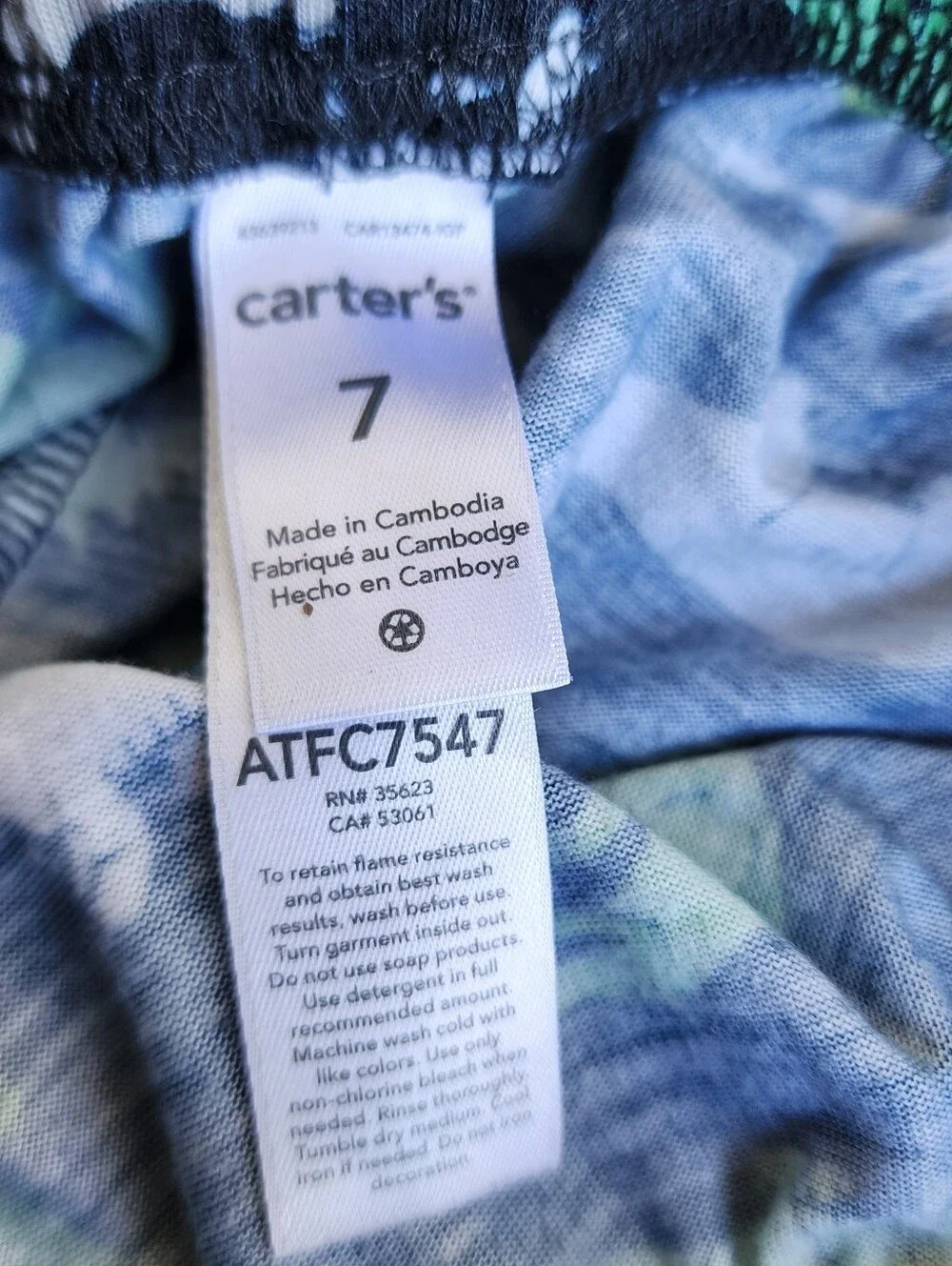 Set Of 3 Carter's Dinosaur Boy's Short Sleeve Fleece Pajama Set Sz 7